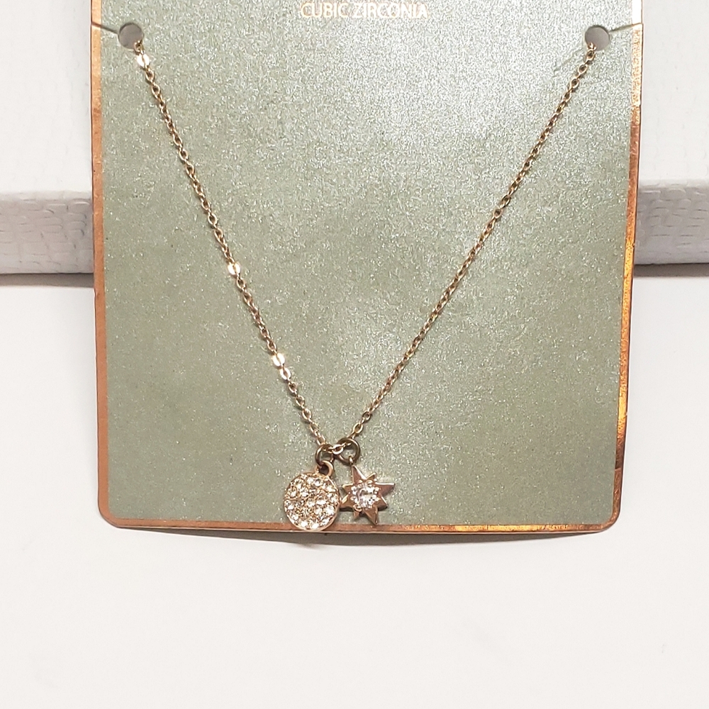 Amelia Designs Cubic Zirconia Rose Gold Pendant Necklace